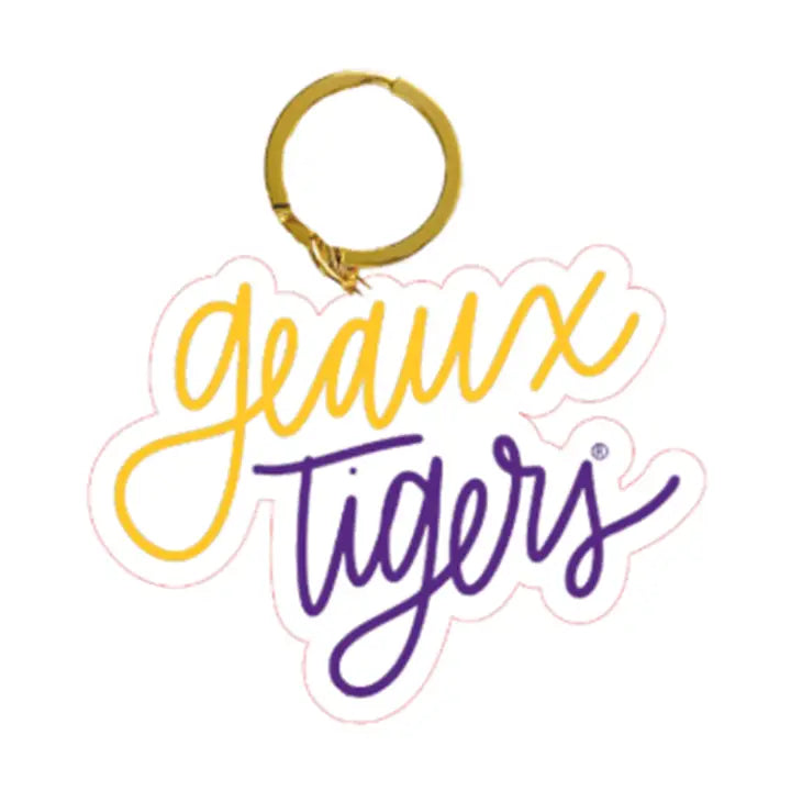 LSU Tigers Keychain Acrylic Geaux Tigers