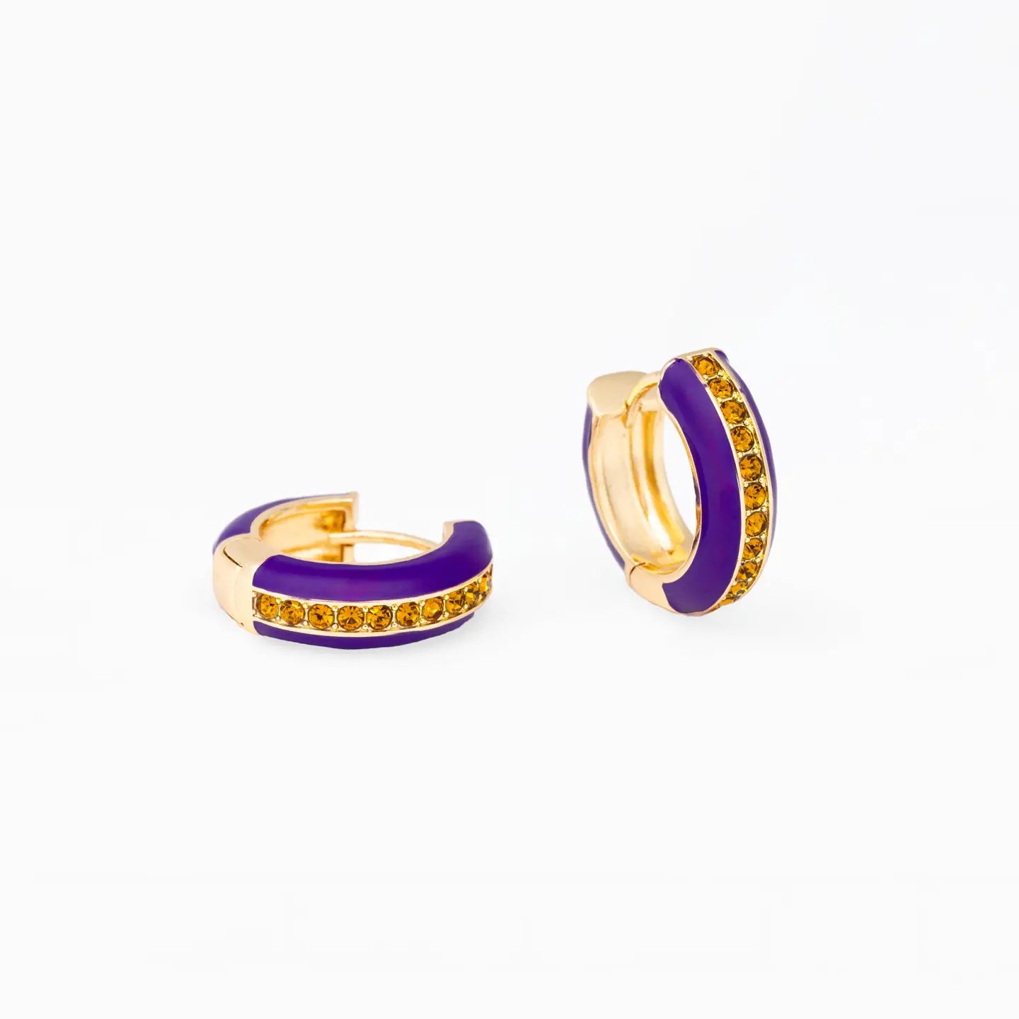 Earrings Aviana Purple & Gold