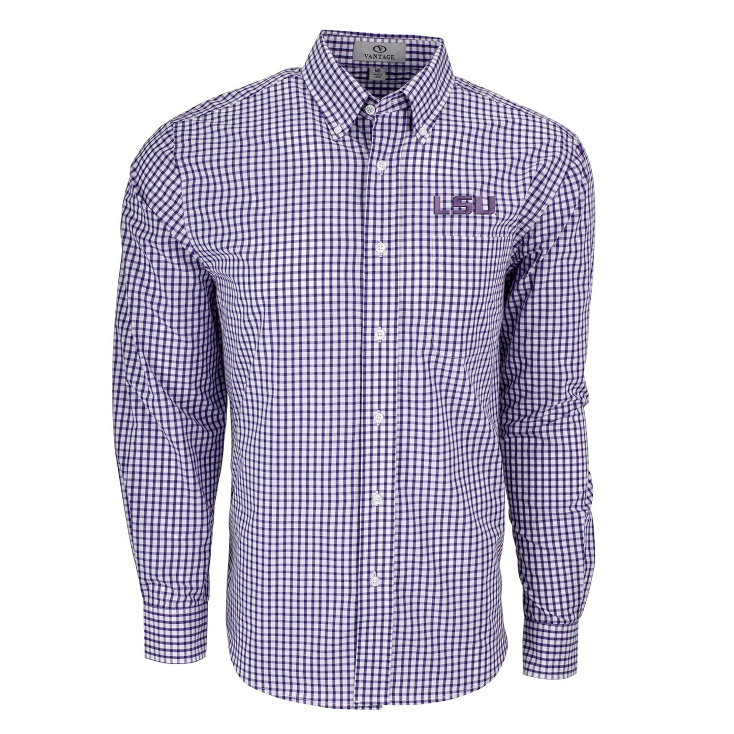 LSU Tigers Men's Shirt Gingham Check Shirt
