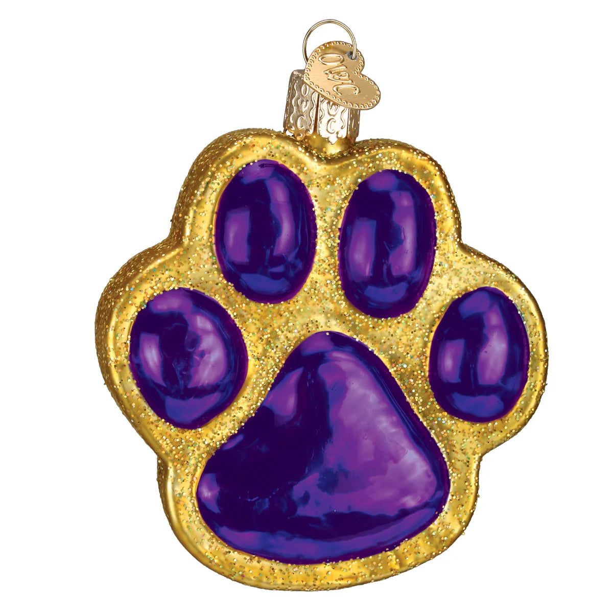 Ornament Paw Print Purple & Gold