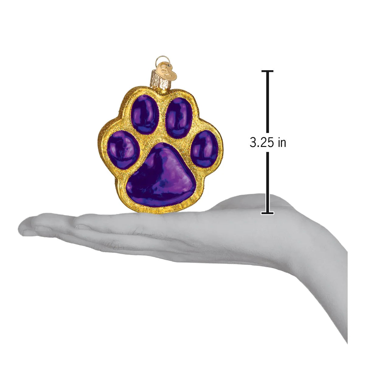 Ornament Paw Print Purple & Gold