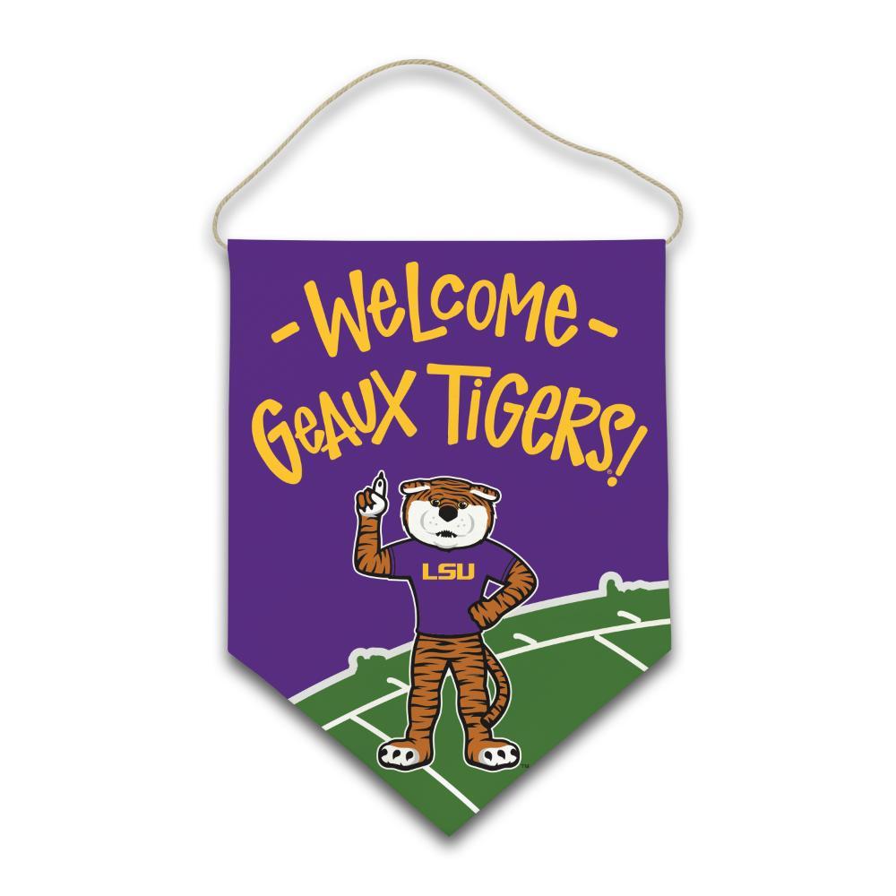 LSU Tigers Welcome Flag Door Hanger