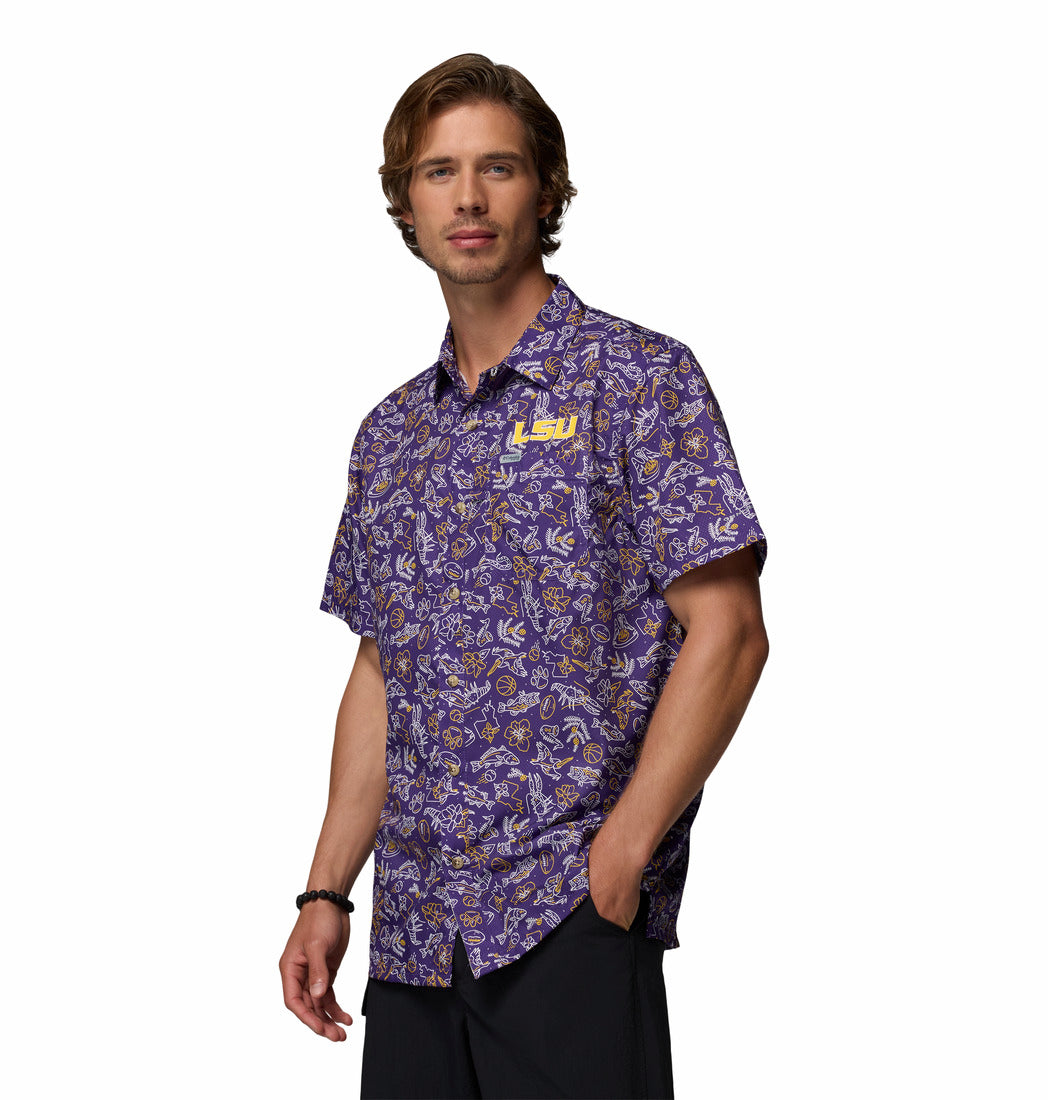 LSU Tigers Men's Columbia Super Slack Tide Livin Print Spring 26