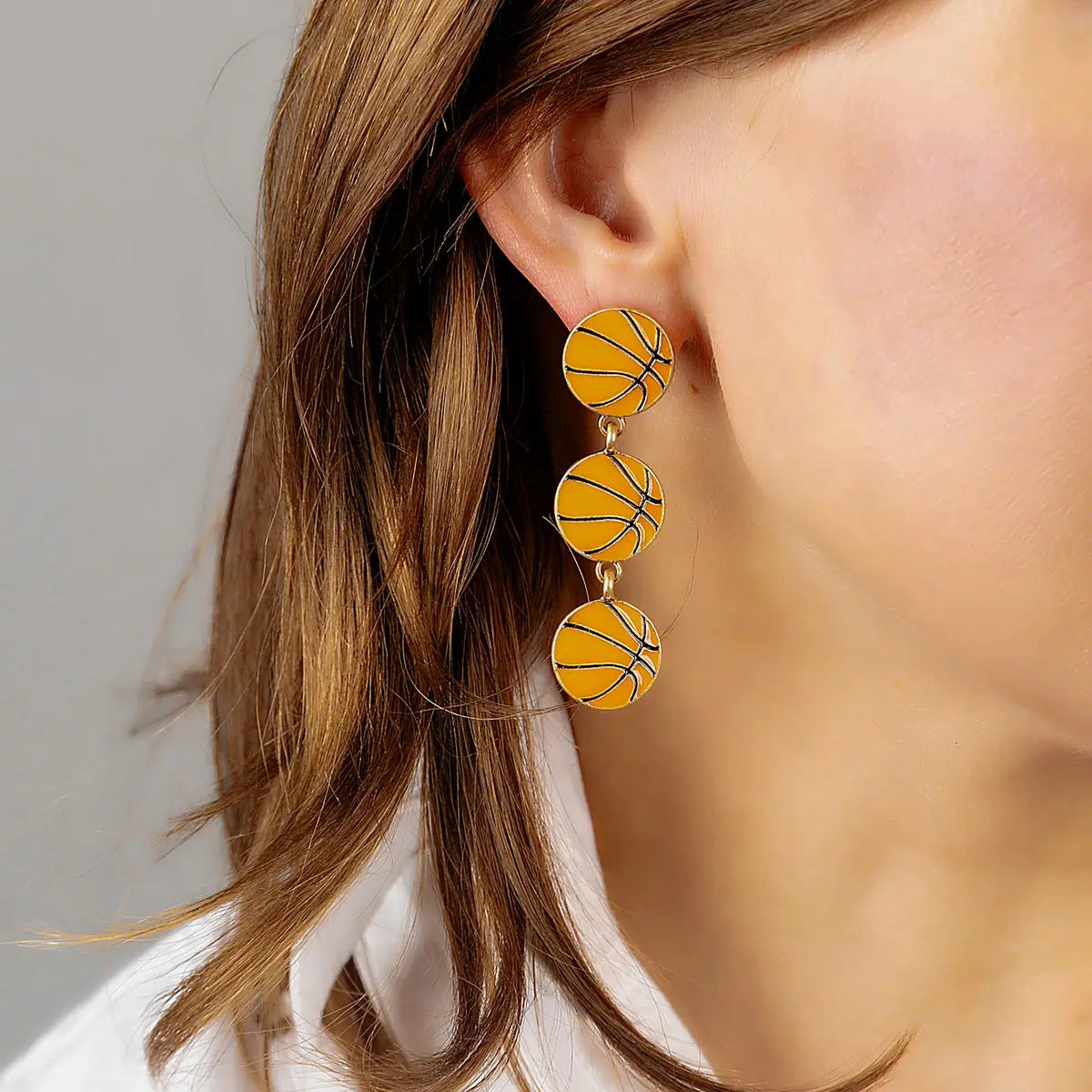 Basketball Triple Drop Enamel Orange
