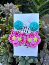 Earrings Star Eyes Pink Tiger
