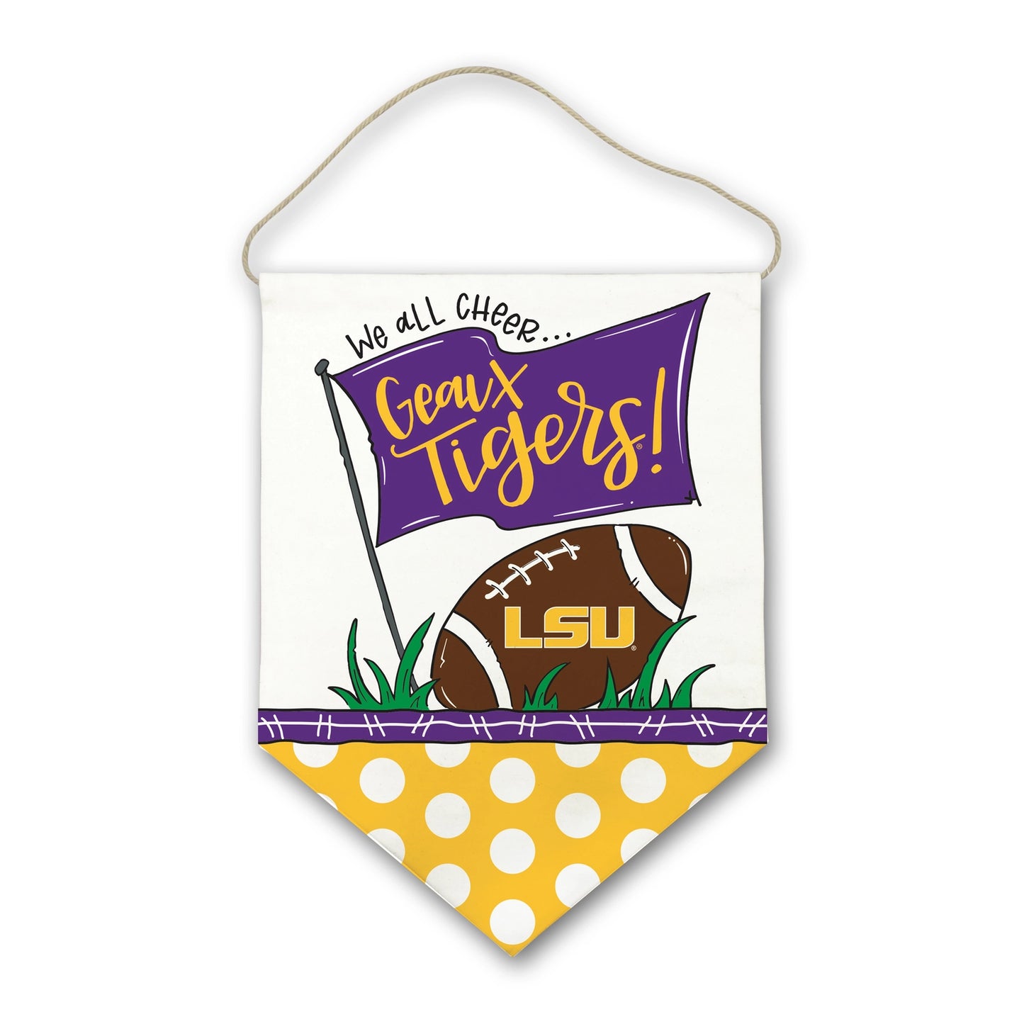 LSU Tigers Door Hanger We Cheer Flag