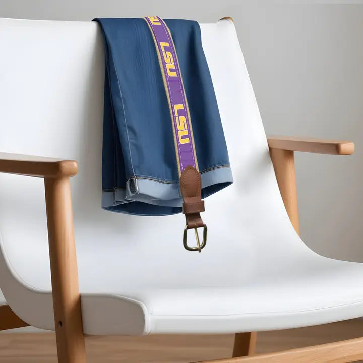LSU Tigers Men's Woven Ribbon Belt