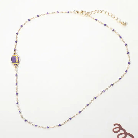 Necklace Gameday Chain Accent Dainty Beaded