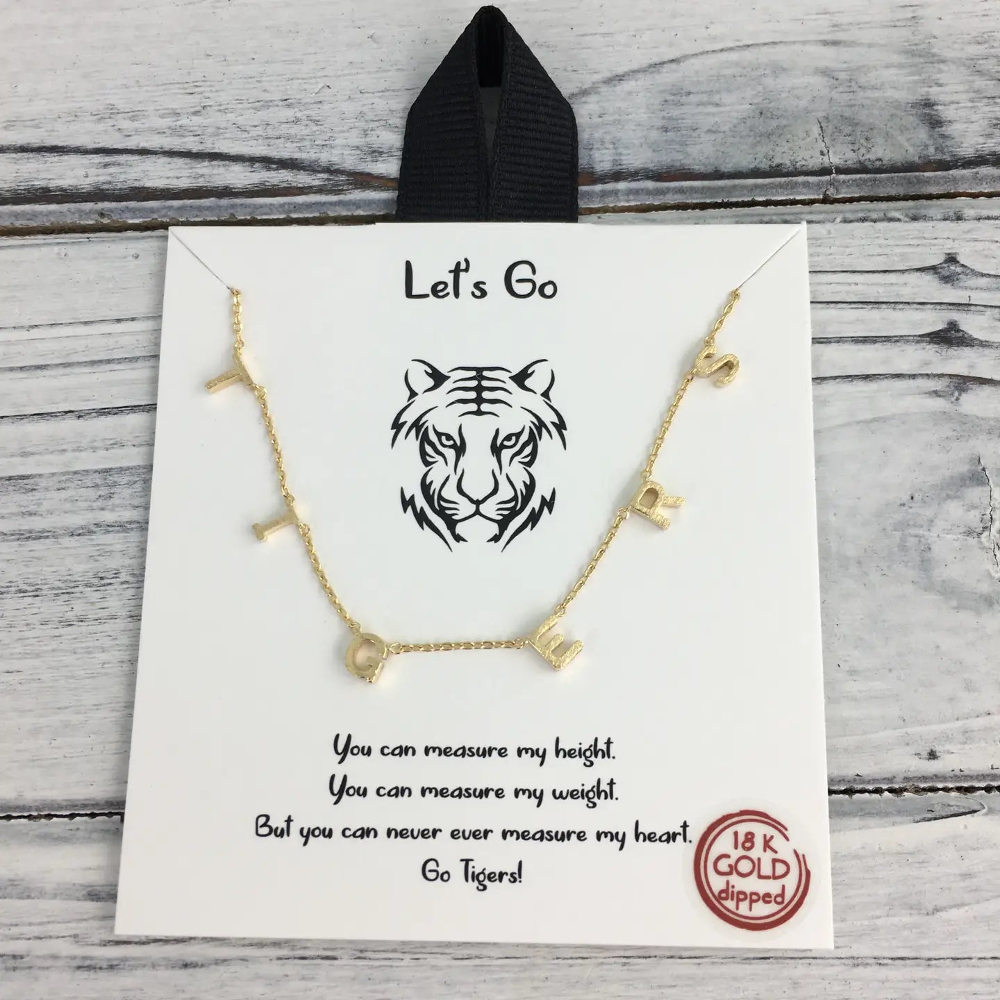 Necklace Dainty Tigers Gold Word Songlily