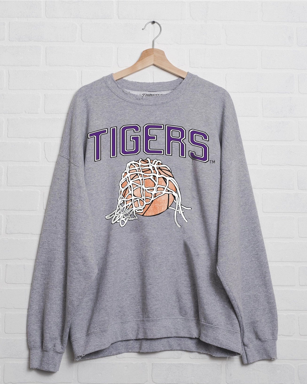 LSU Tigers Basketball Thrifted Sweatshirt Fling Puff Ink