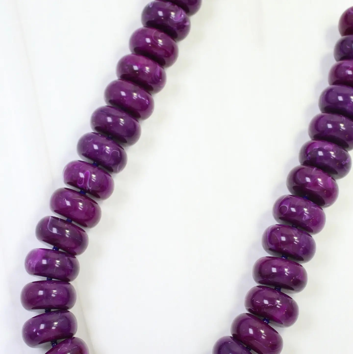 Necklace Pipestone Marble Beaded Purple