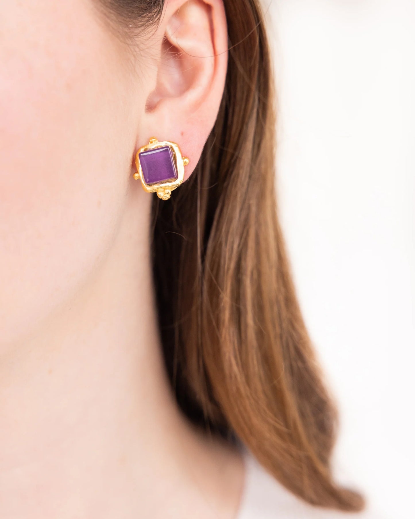 Earrings Charlotte Stud Purple