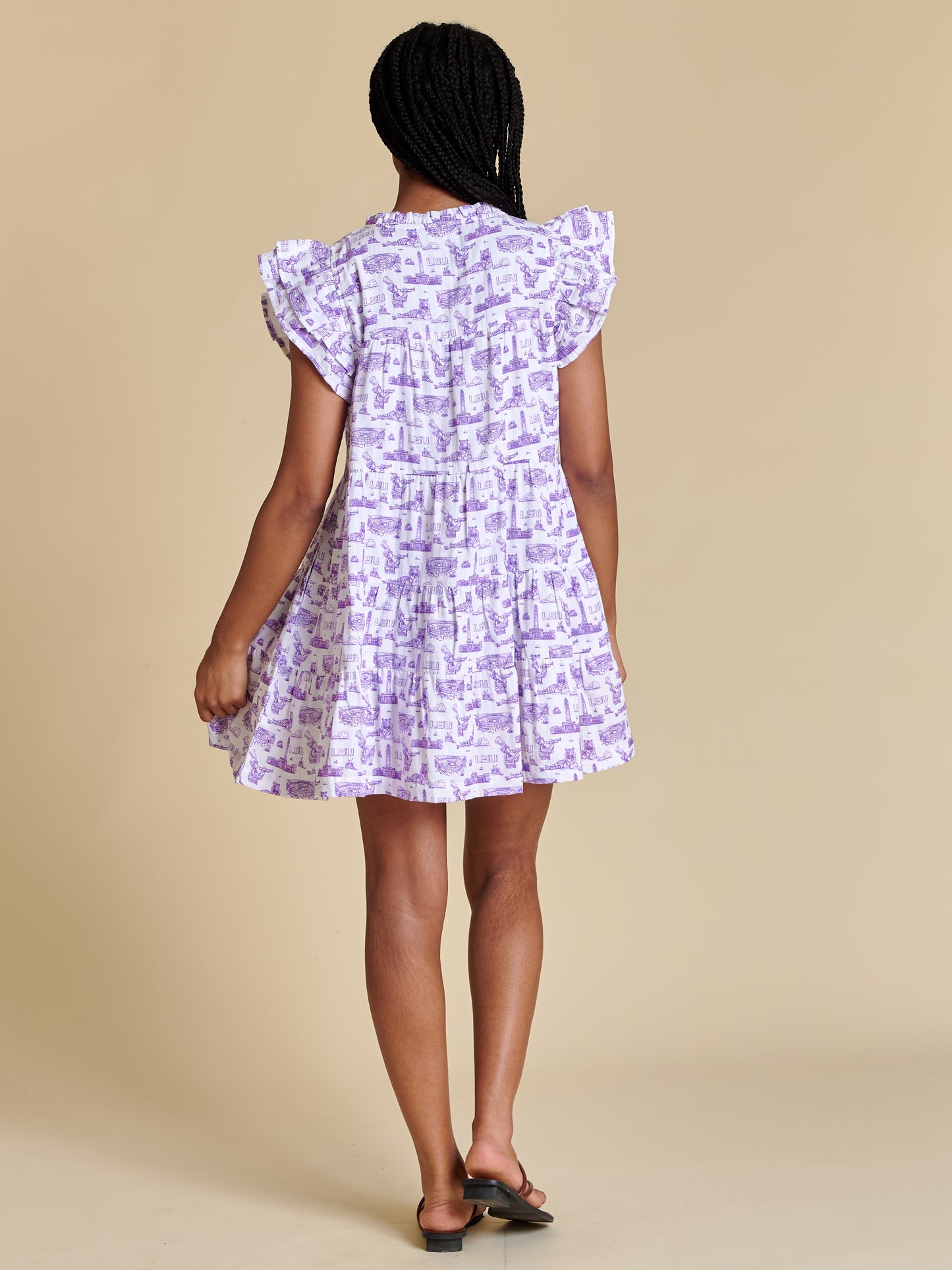 LSU Tigers Women's Flutter Sleeve Team Toile Dress