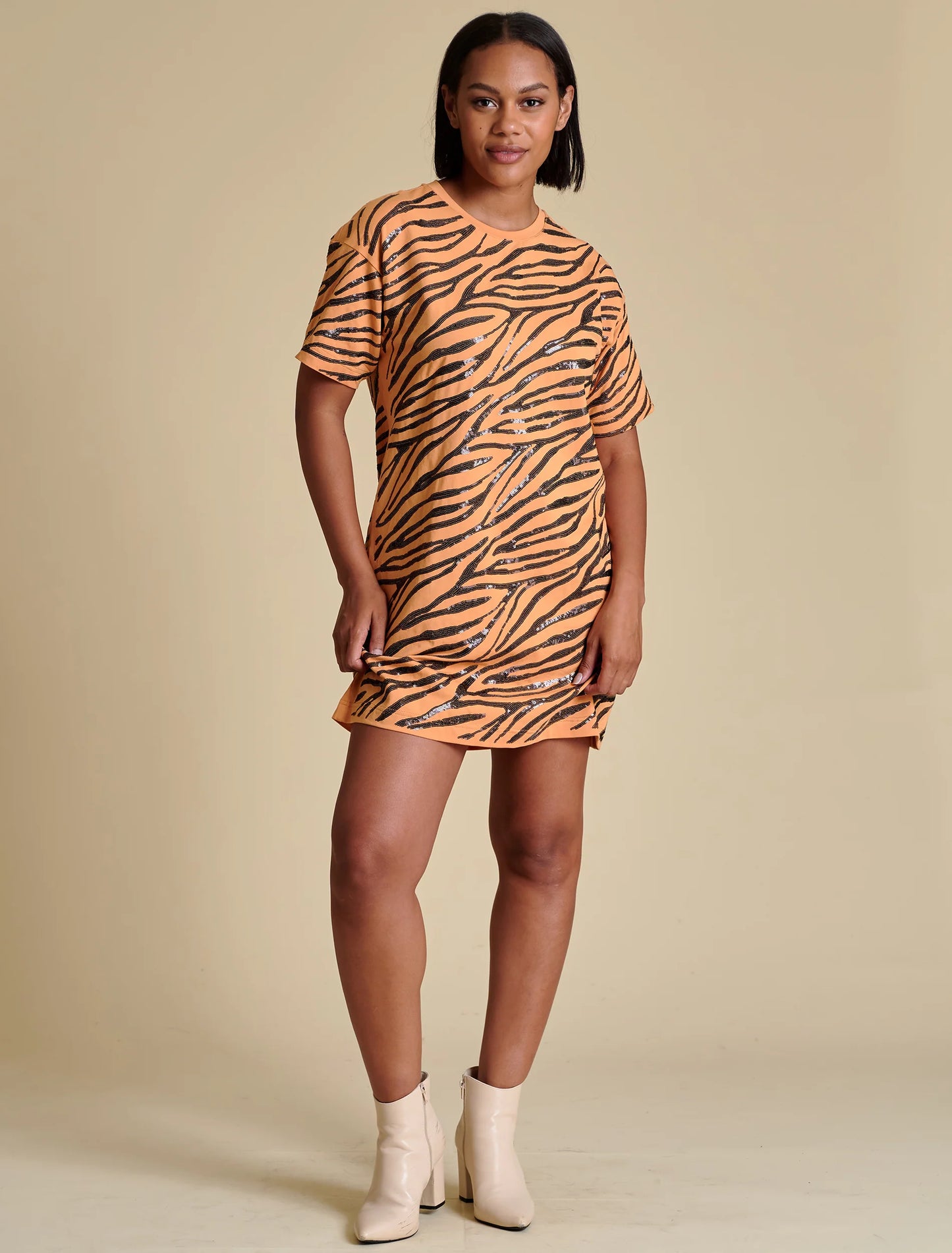 Dress Sequin Repeat T-Shirt Tiger Stripe