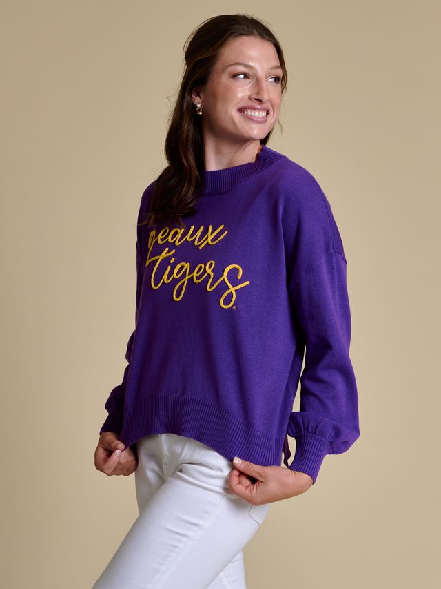 LSU Tigers Women's Sweater Mock Neck