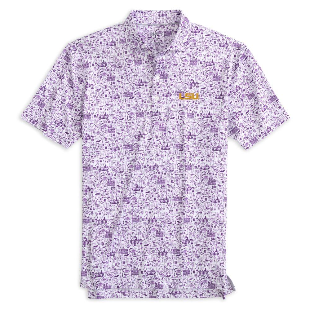 LSU Tigers Men's Polo Purple Tailgater 20 Johnnie-O LSU Campus