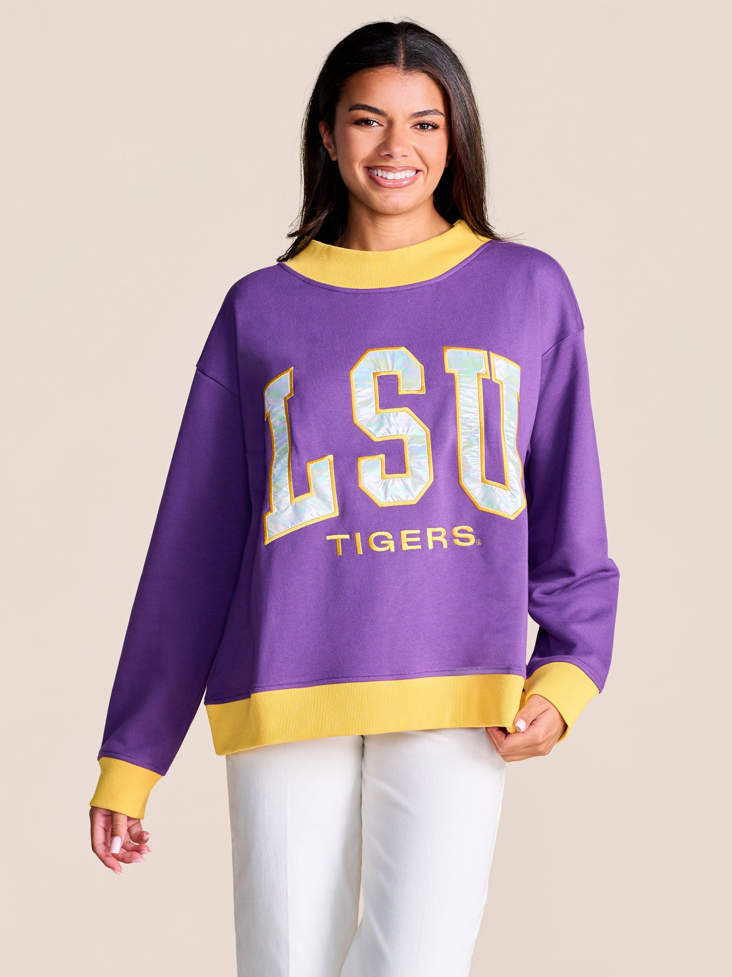 LSU Tigers Women's Captain Mock Neck Pullover