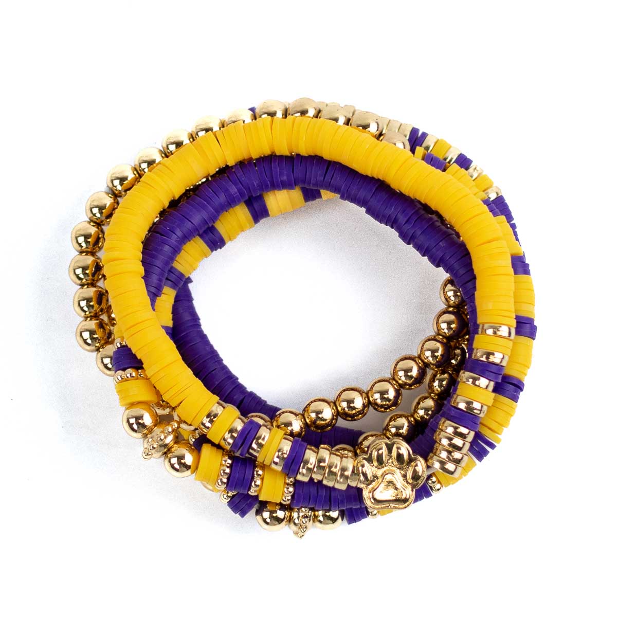 Bracelet Paw Print Bead Stack
