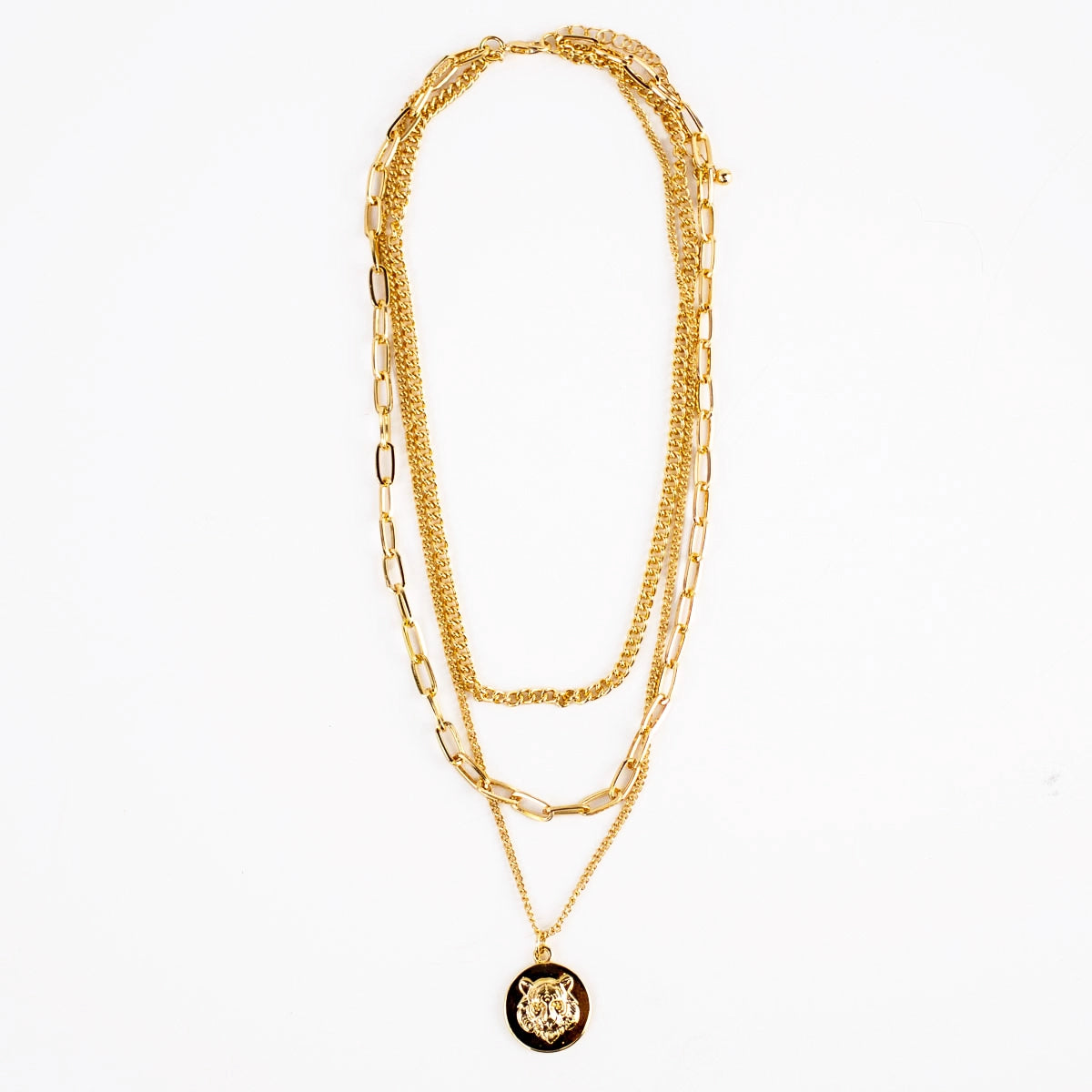Necklace Tiger Layered Gold RS