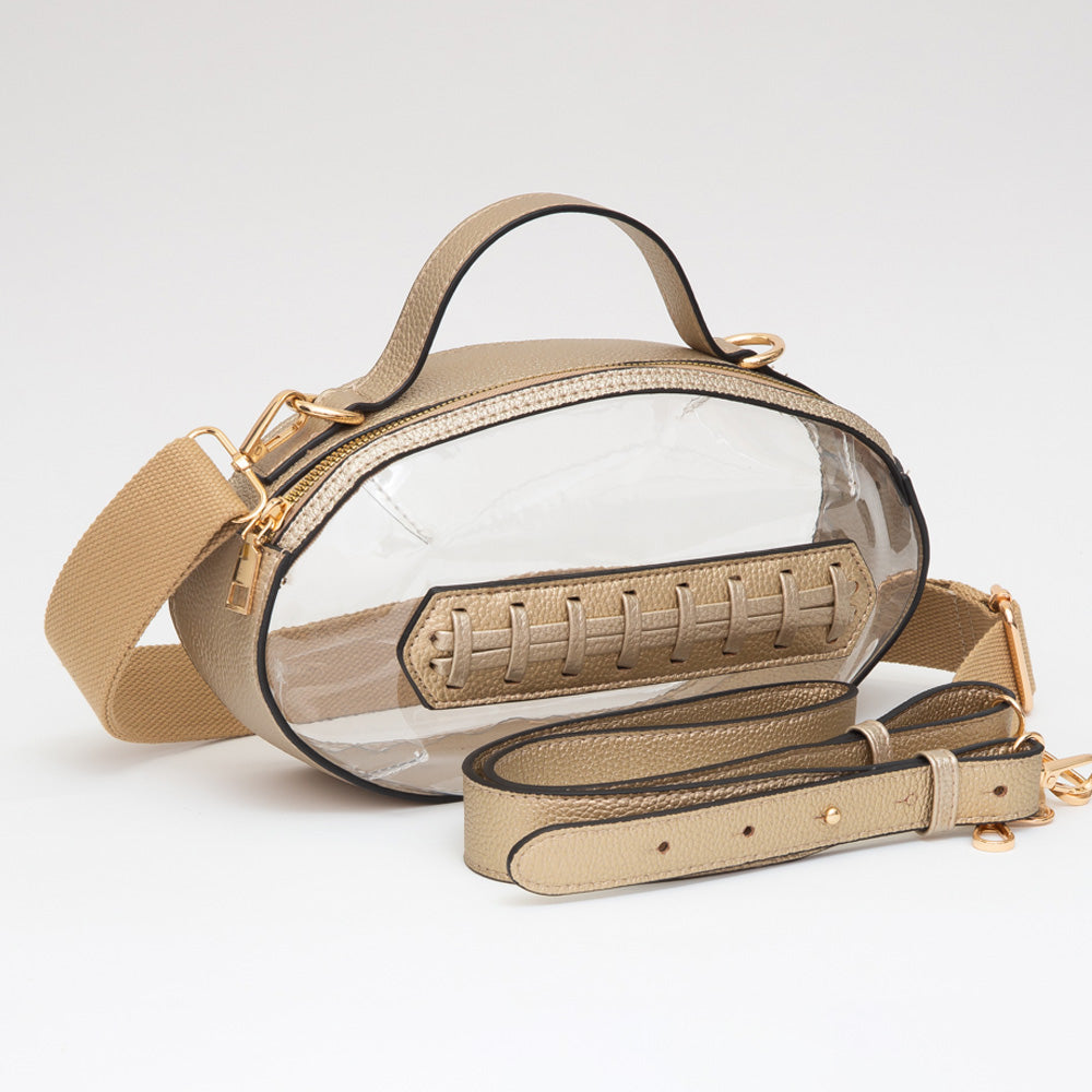 Bag Football Shaped Crossbody Transparent