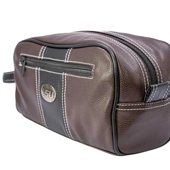 LSU Tigers Toiletry Dop Brown Bag