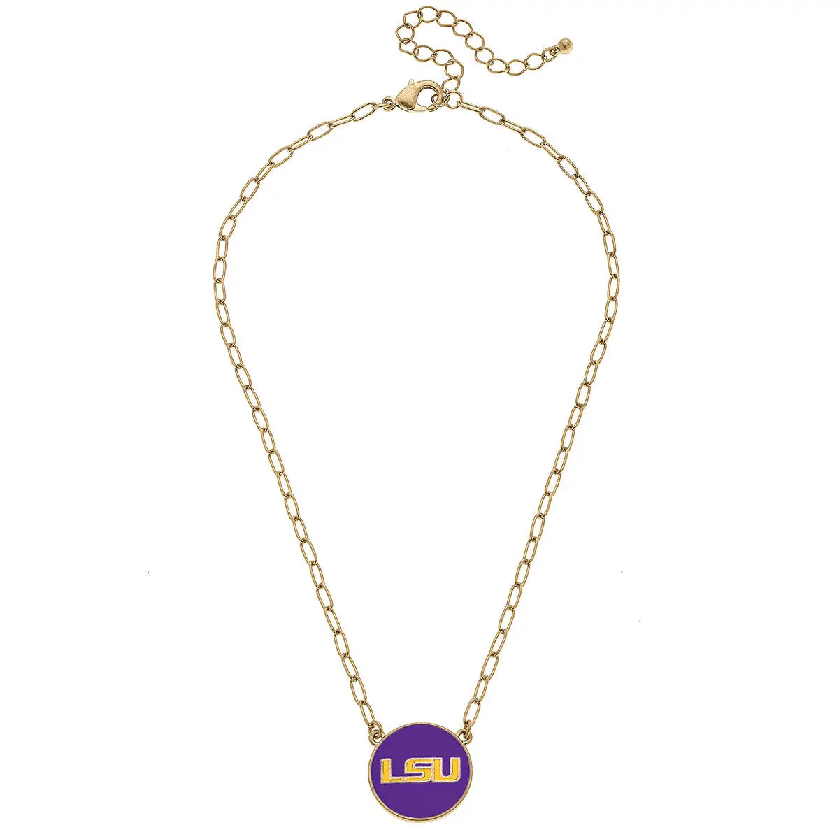 LSU Tigers Necklace Pendant Enamel Disc CS