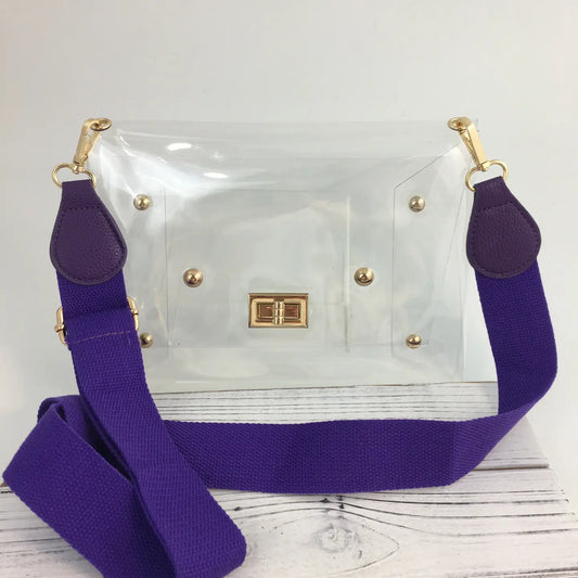 Purse Clear Purple Strap Songlily