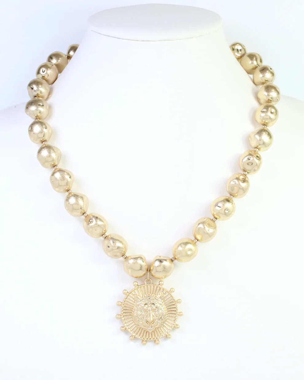 Necklace Carmen Beaded Tiger Worn Gold