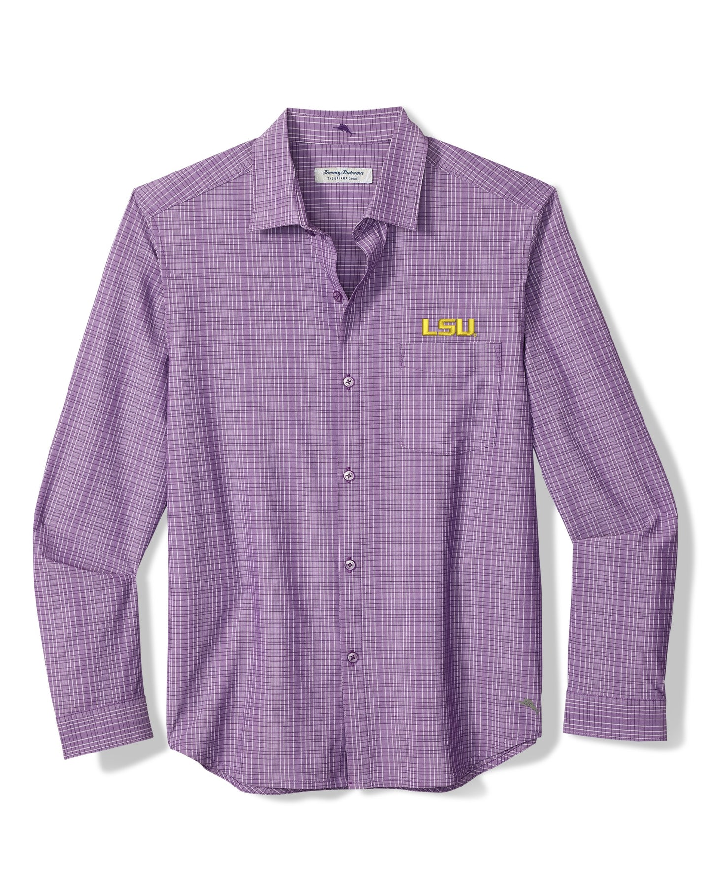 LSU Tigers Men's Long-Sleeve Tommy Bahama Bahama Coast Tidal Check Shirt