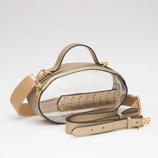 Purse Clear Football Shaped Gold Songlily