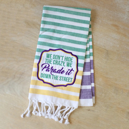 Hide the Crazy Stripe Hand Towel 20x28
