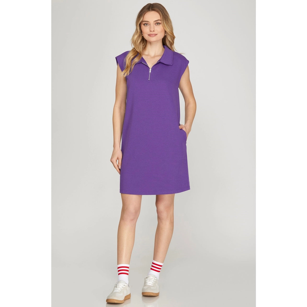 Women's Gameday Half Zip Knit Mini Dress