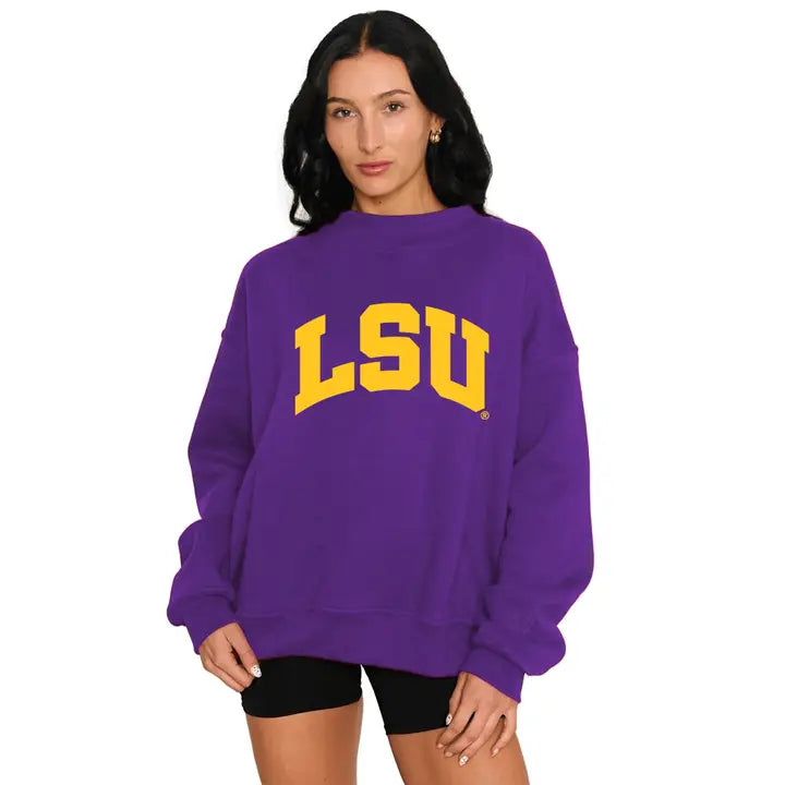 LSU Tigers Mock Neck Sweatshirt LSU Block LCA