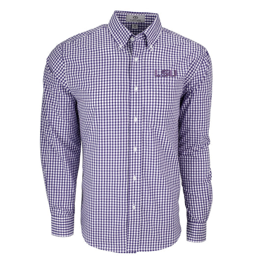 LSU Tigers Men's Shirt Gingham Check Shirt