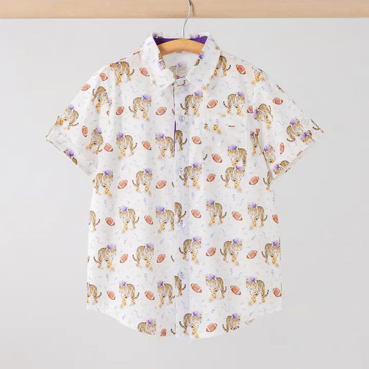 Kid's Collared Short Sleeve Shirt Kickoff in Louisiana