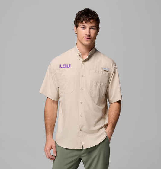 LSU Tigers Men's Columbia Camp Shirt Dark Stone Fall 26