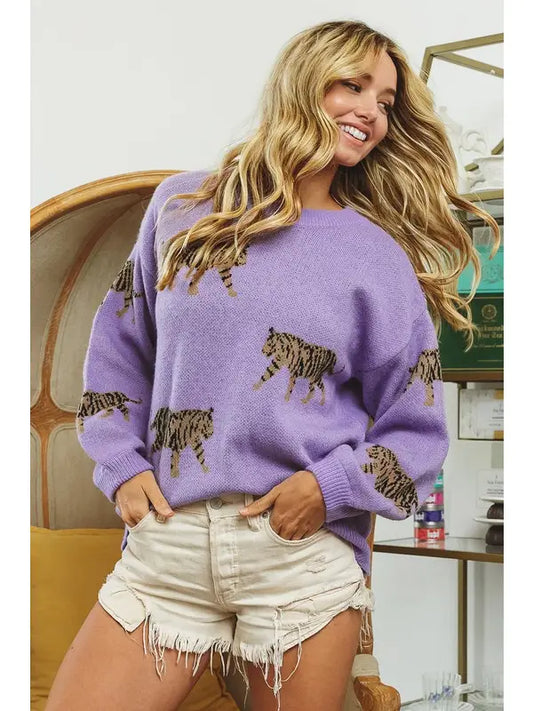 Women's Tiger Pattern Sweater