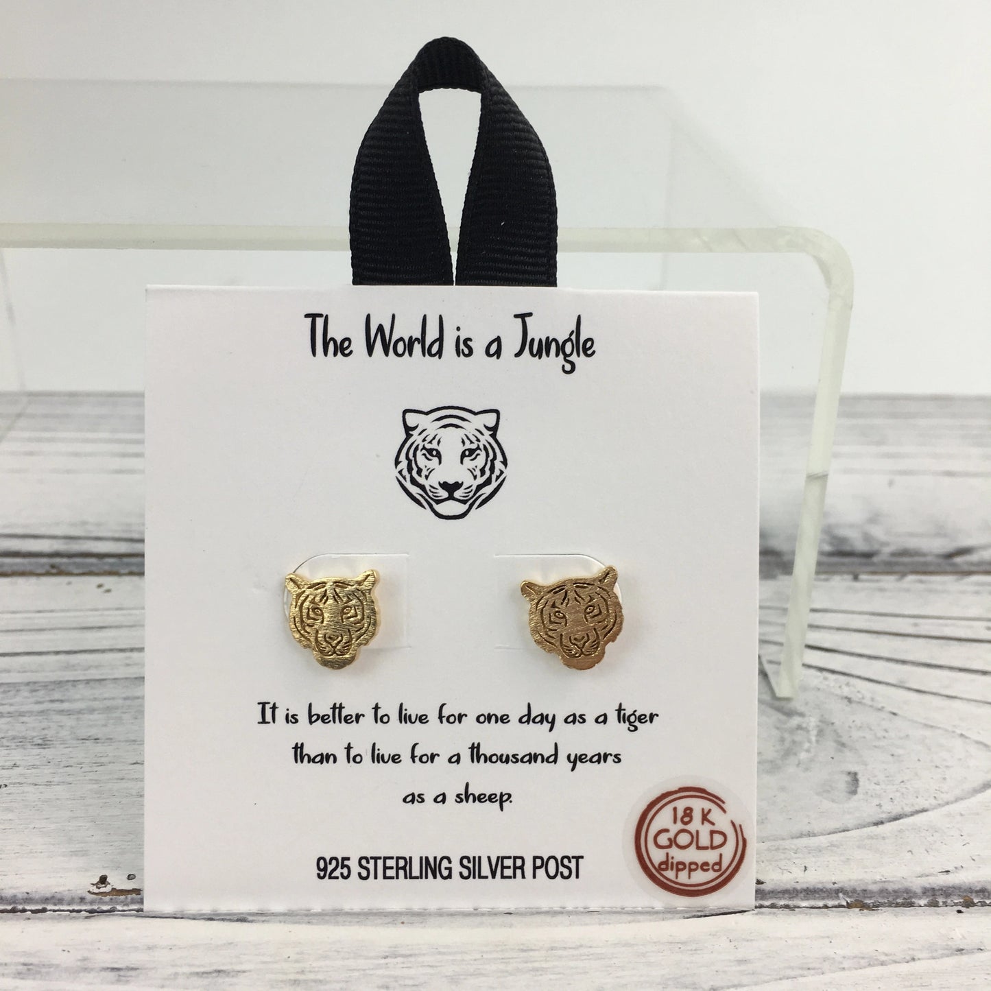 Earrings Tiger Head Post Songlily