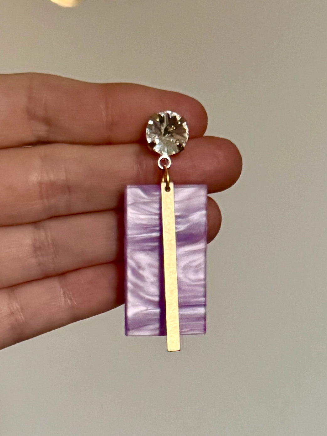 LSU Tigers Earrings Purple and Gold Hazel Textured Gold