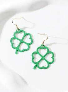 Earrings Fashion Alloy Hollow Out Clover Drop