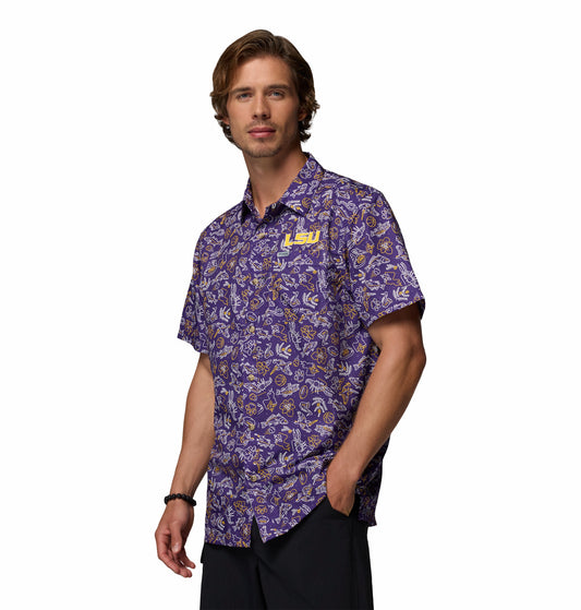 LSU Tigers Men's Columbia Super Slack Tide Livin Print Spring 26