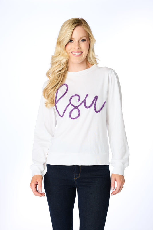 LSU Tigers Women's Glitter Script Long-Sleeve