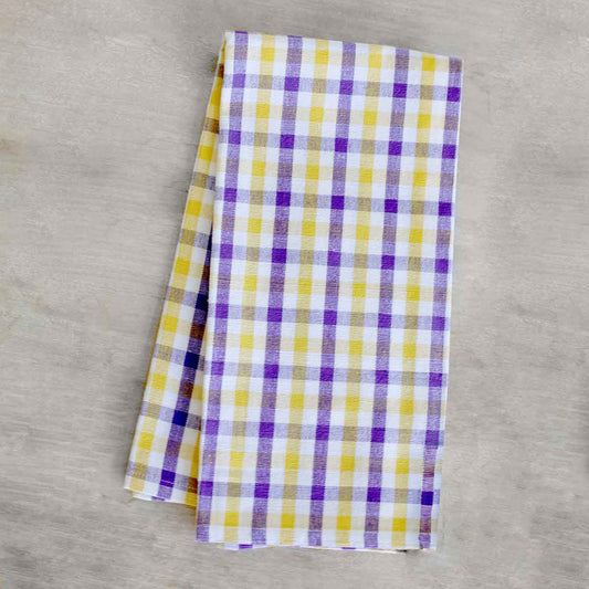 Hand Towel Set of 2 White Purple Yellow with Louisiana State