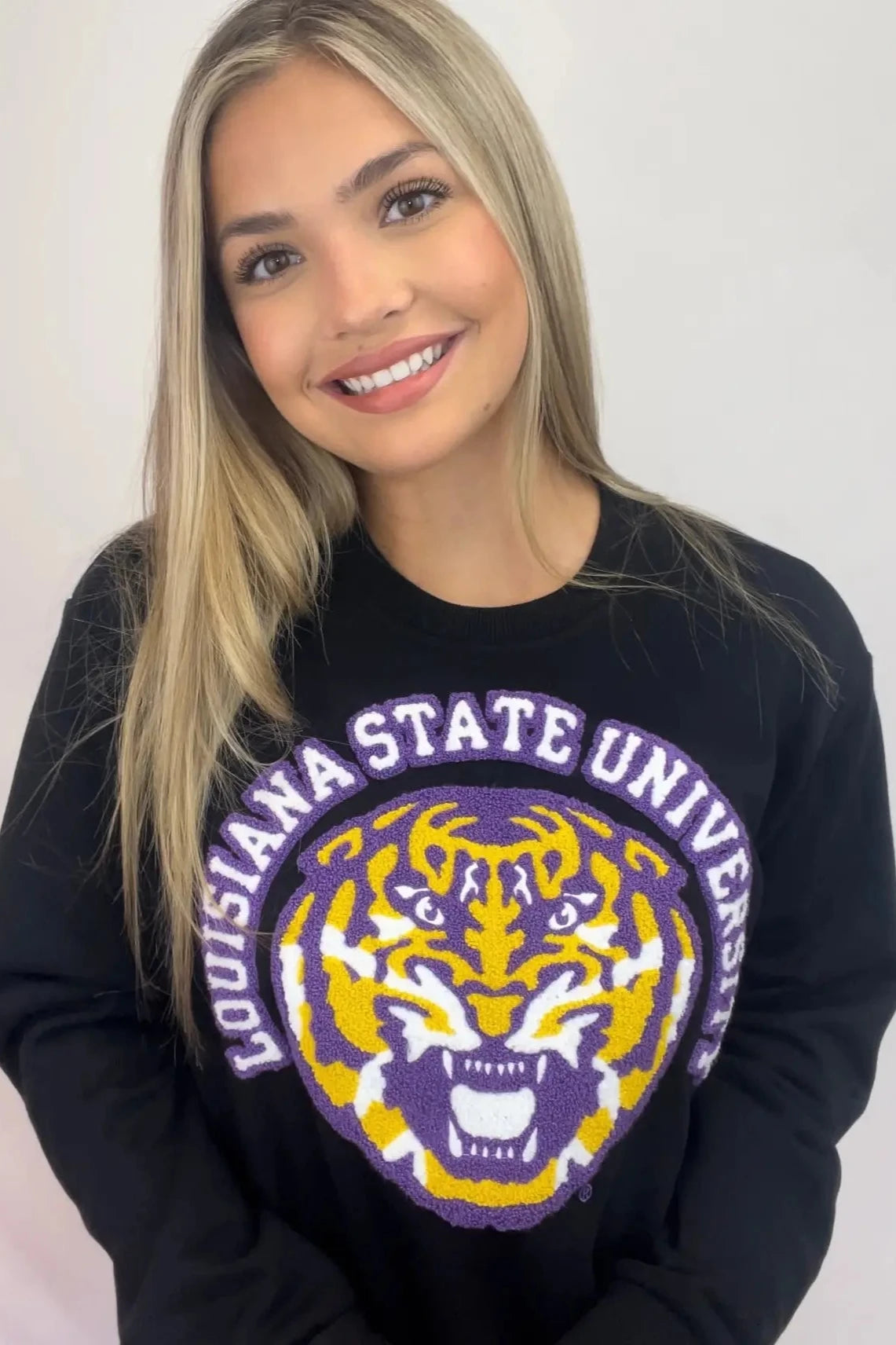 LSU Tigers Women's Sweatshirt Embroidery Chenille