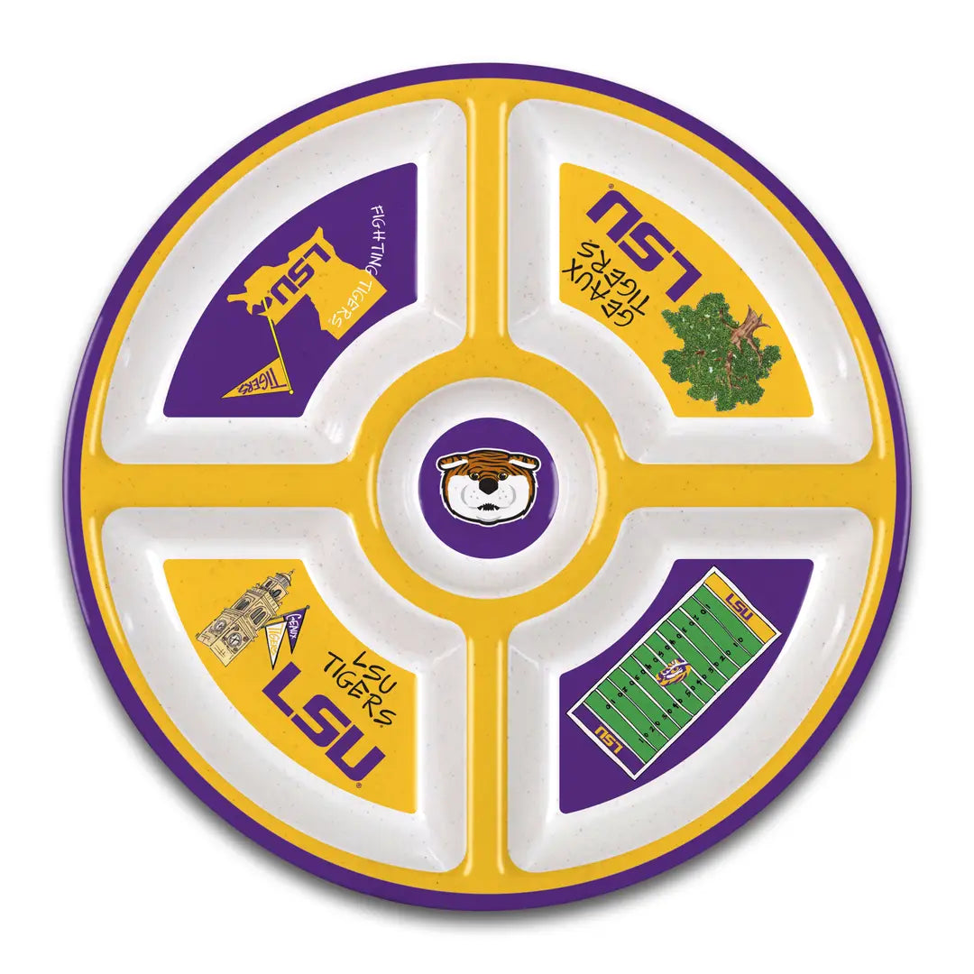 LSU Tigers 5 Section Serving Dish