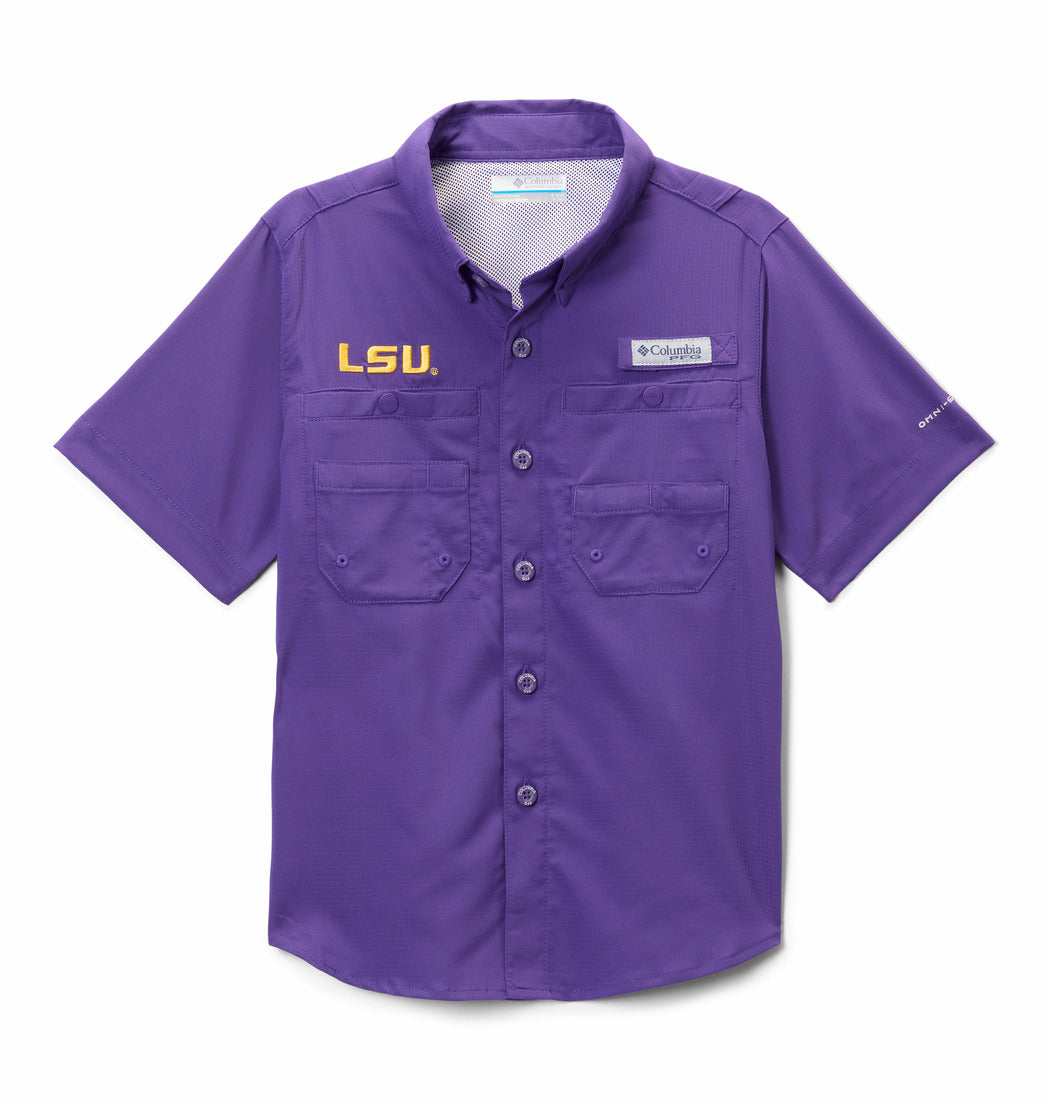 LSU Tigers Youth Columbia Tamiami Short Sleeve  Shirt Spring 26
