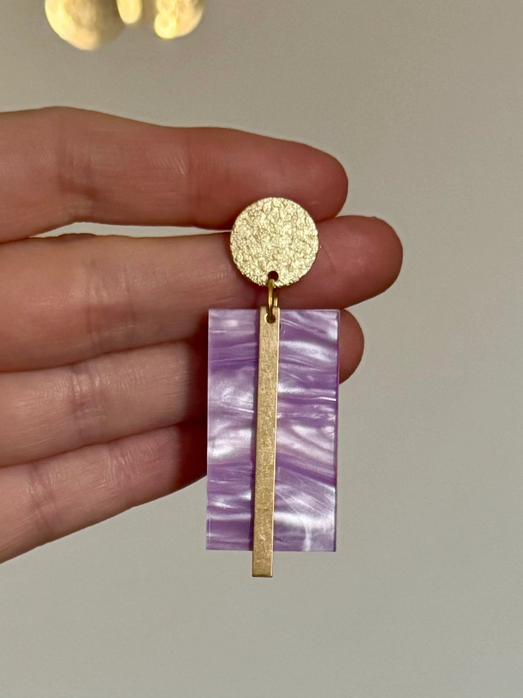 LSU Tigers Earrings Purple and Gold Hazel Textured Gold