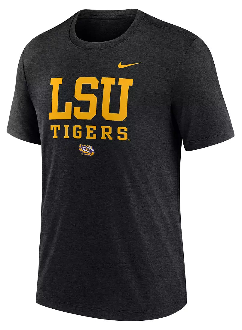 LSU Tigers Nike Men's T-Shirt Tri-blend Stack F26