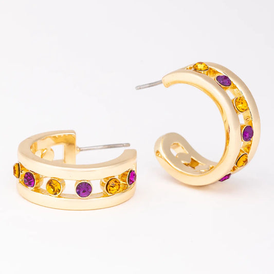 Earrings Georgina Purple & Gold MM