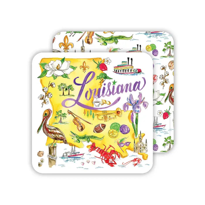 Paper Coasters Louisiana Handcrafted Iconic